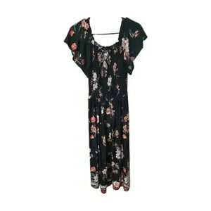 Robert Louis floral flowy black dress!